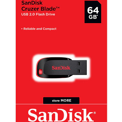 Pen Drive Cruzer Blade Sandisk USB 2.0 64GB